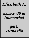 Textfeld: Elisabeth N.21.12.1788 in Immenriedgest. 21.12.1788