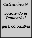 Textfeld: Catharina N.27.10.1780 in Immenriedgest. 06.04.1832
